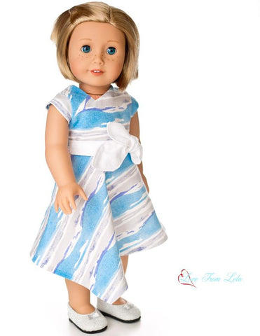 Love From Lola 18 Inch Modern Off Center Dress 18" Doll Clothes Pattern Pixie Faire