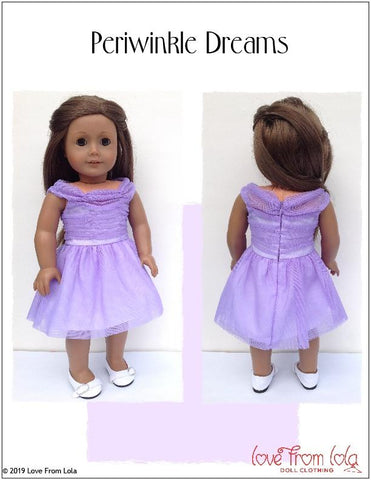 Love From Lola 18 Inch Modern Periwinkle Dreams 18" Doll Clothes Pattern Pixie Faire