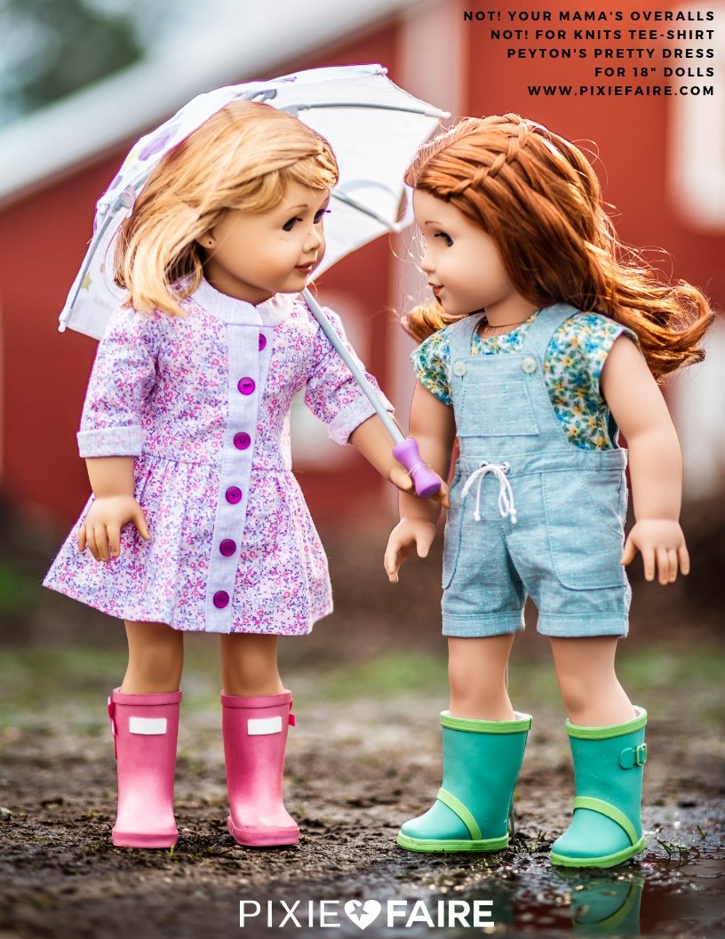 Love From Lola 18 Inch Modern Peyton's Pretty Dress 18" Doll Clothes Pattern Pixie Faire