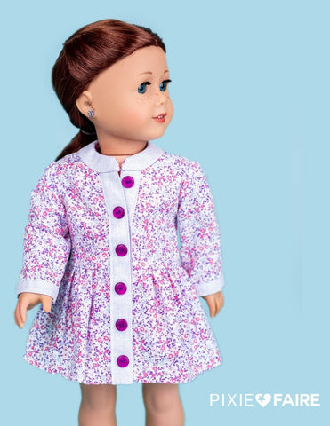 Love From Lola 18 Inch Modern Peyton's Pretty Dress 18" Doll Clothes Pattern Pixie Faire
