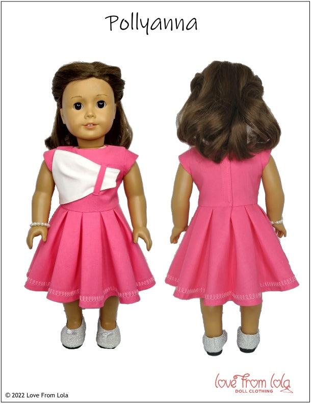 Love From Lola 18 Inch Modern Pollyanna 18" Doll Clothes Pattern Pixie Faire