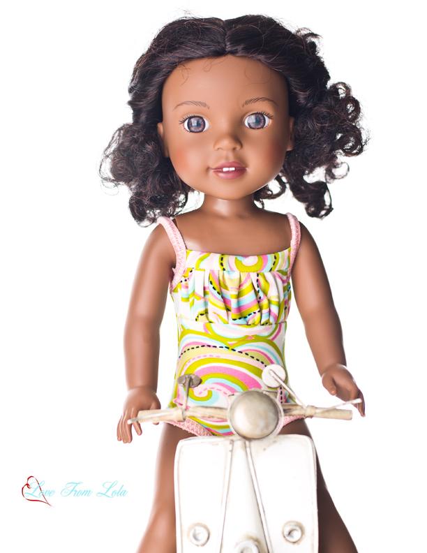 Love From Lola WellieWishers Ruched Swimsuit 14.5" Doll Clothes Pattern Pixie Faire