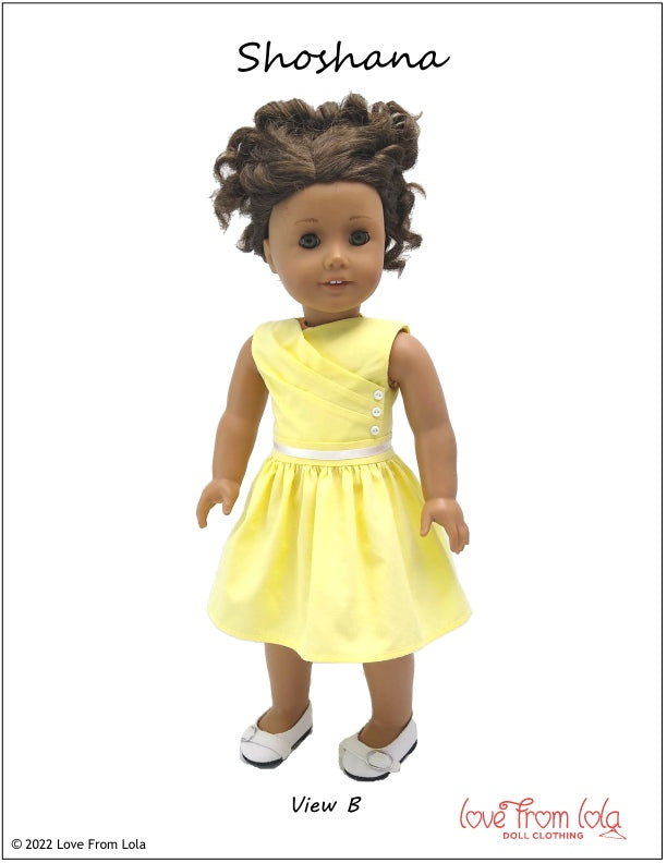 Love From Lola 18 Inch Modern Shoshana 18" Doll Clothes Pattern Pixie Faire