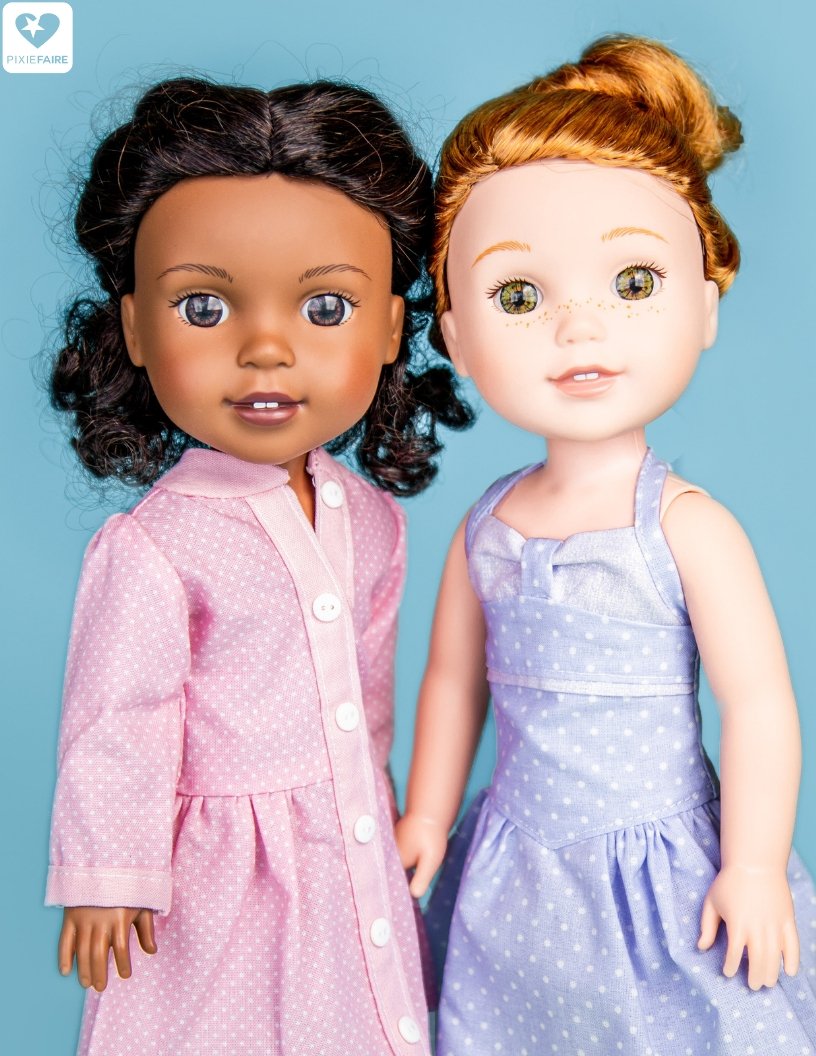 Love From Lola WellieWishers Peyton's Pretty Dress 14.5" Doll Clothes Pattern Pixie Faire