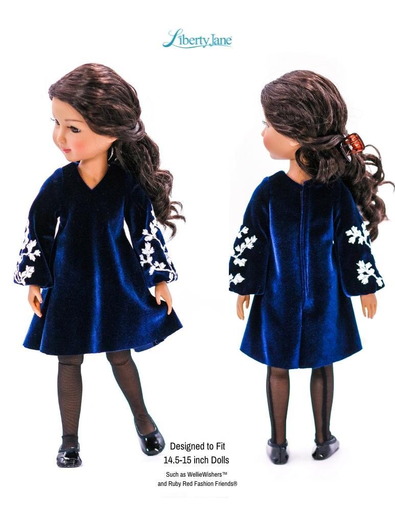 Liberty Jane Ruby Red Fashion Friends Carnaby St. Dress 14.5-15” Doll Clothes Pattern Pixie Faire