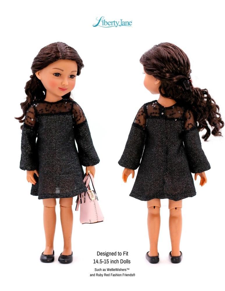 Liberty Jane Ruby Red Fashion Friends Carnaby St. Dress 14.5-15” Doll Clothes Pattern Pixie Faire