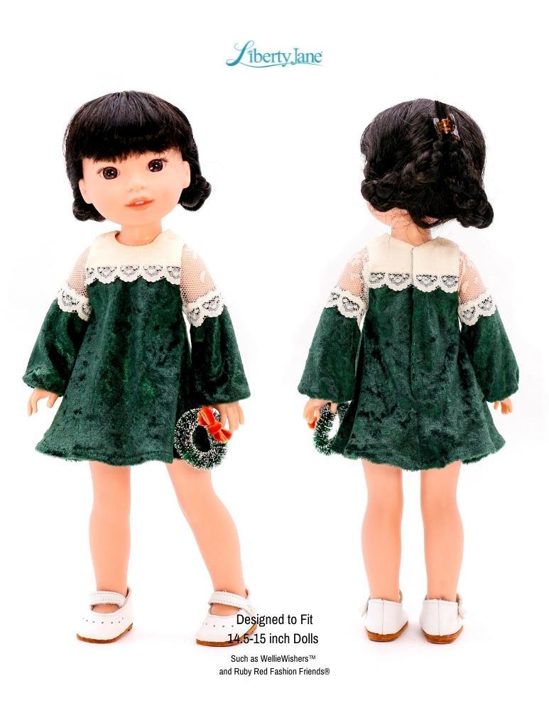 Liberty Jane Ruby Red Fashion Friends Carnaby St. Dress 14.5-15” Doll Clothes Pattern Pixie Faire