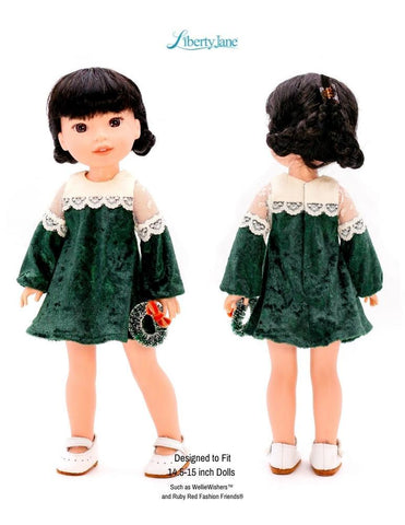 Liberty Jane Ruby Red Fashion Friends Carnaby St. Dress 14.5-15” Doll Clothes Pattern Pixie Faire