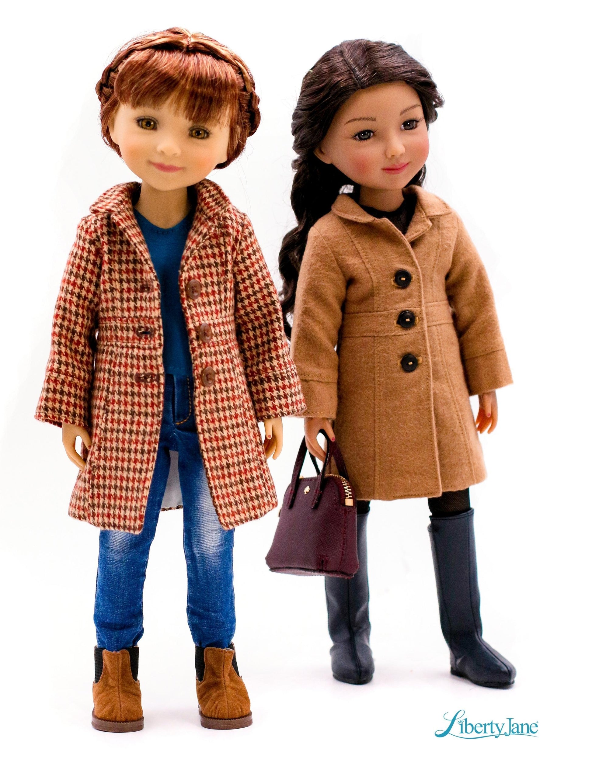 Liberty Jane Ruby Red Fashion Friends Le Marais Coat Pattern for 15" Ruby Red Fashion Friends Dolls Pixie Faire
