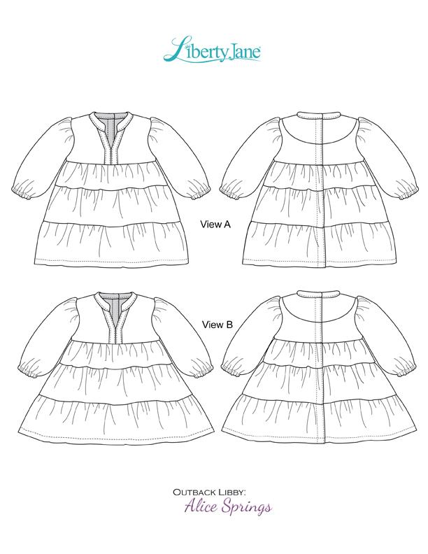 Liberty Jane 18 Inch Modern Alice Springs Dress 18” Doll Clothes Pattern Pixie Faire