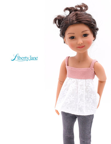 Liberty Jane Ruby Red Fashion Friends California Cami Top & Dress Pattern For 15" Ruby Red Fashion Friends Dolls Pixie Faire