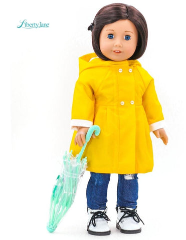 Liberty Jane 18 Inch Modern Pepper Hill Raincoat 18-inch Doll Clothes Pattern Pixie Faire