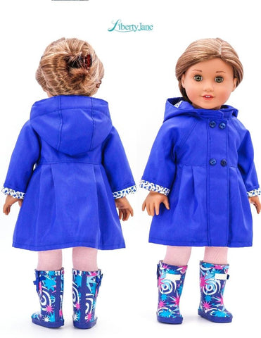Liberty Jane 18 Inch Modern Pepper Hill Raincoat 18-inch Doll Clothes Pattern Pixie Faire