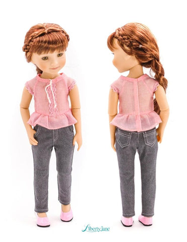 Liberty Jane Ruby Red Fashion Friends Jeans Bundle Pattern For 15" Ruby Red Fashion Friends Dolls Pixie Faire