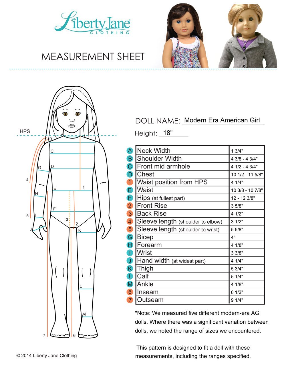 Liberty Jane 18 Inch Modern Ginza Girl Coat and Capelet 18" Doll Clothes Pattern Pixie Faire