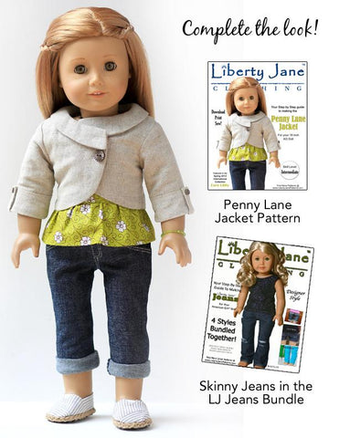 Liberty Jane 18 Inch Modern Peplum Top 18" Doll Clothes Pattern Pixie Faire