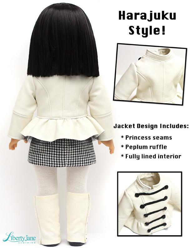 Snow Club Jacket 18 inch Doll Clothes Pattern PDF Download