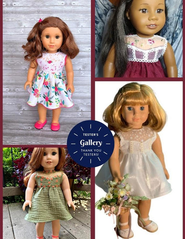 Liberty Jane 18 Inch Modern Getty Villa Sundress 18" Doll Clothes Pattern Pixie Faire