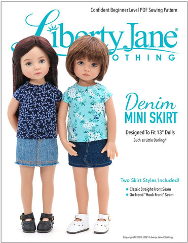 Liberty Jane Little Darling Mini Skirt Doll Clothes Pattern For Little Darling Dolls Pixie Faire