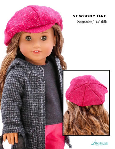 Liberty Jane 18 Inch Modern Newsboy and Beret Hat 18" Doll Accessories Pixie Faire