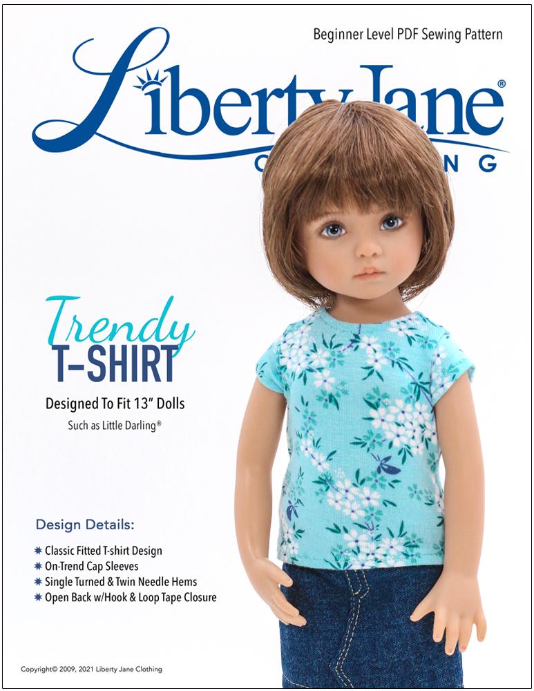Liberty Jane Little Darling FREE T-Shirt Pattern For Little Darling Dolls Pixie Faire