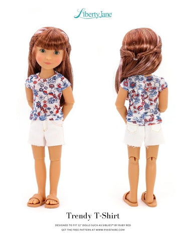 Liberty Jane Siblies FREE T-Shirt Pattern For 12" Siblies Dolls Pixie Faire