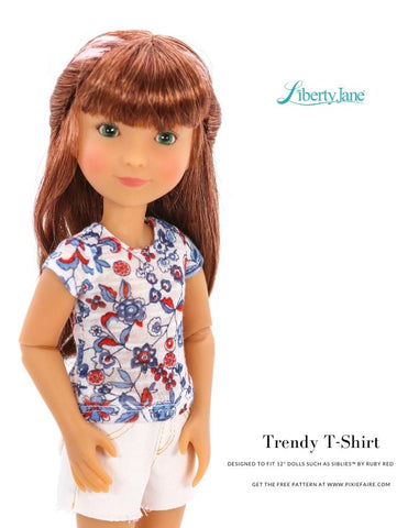 Liberty Jane Siblies FREE T-Shirt Pattern For 12" Siblies Dolls Pixie Faire