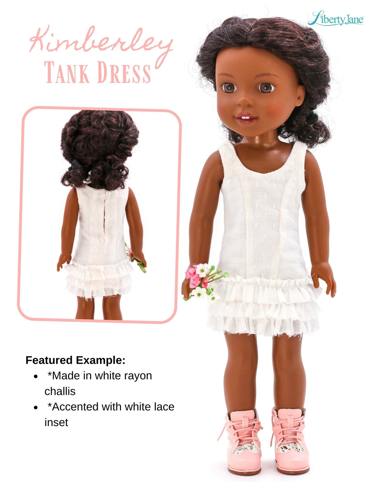 Liberty Jane WellieWishers Kimberley Tank Dress 14.5" Doll Clothes Pattern Pixie Faire