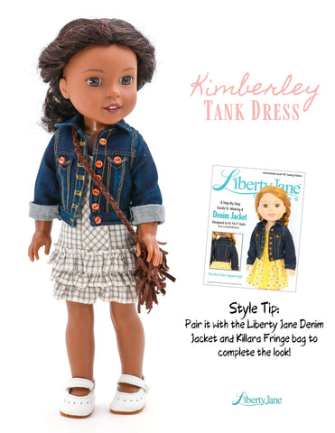 Liberty Jane WellieWishers Kimberley Tank Dress 14.5" Doll Clothes Pattern Pixie Faire