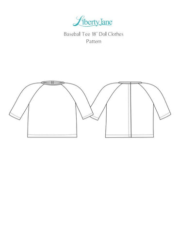 Doll Clothes Pattern Baseball Tee for 18 inch American Girl Doll PDF ...