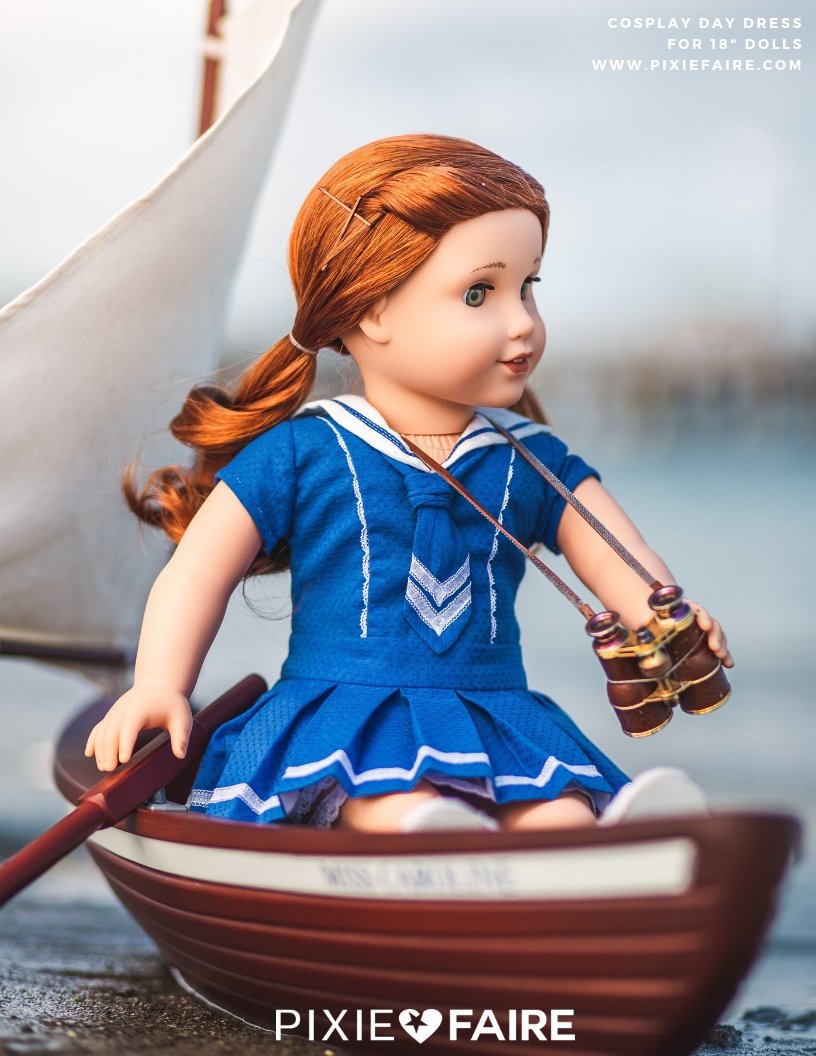 Liberty Jane 18 Inch Modern Cosplay Day Dress 18" Doll Clothes Pattern Pixie Faire