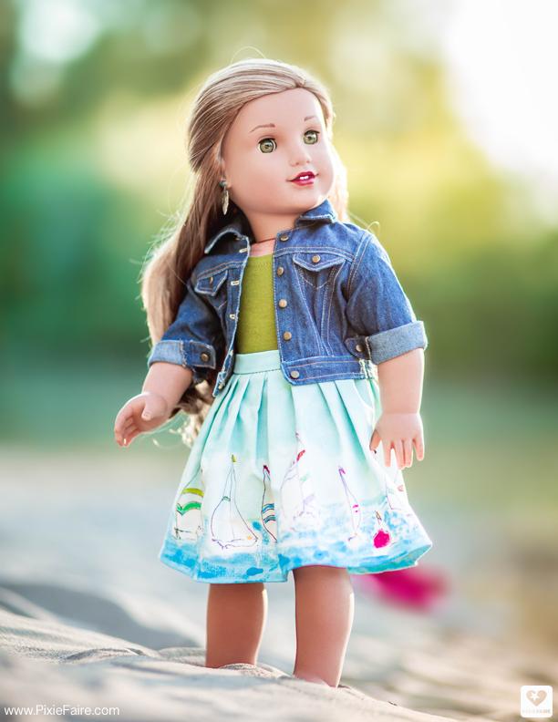 Liberty Jane 18 Inch Modern Denim Jacket 18" Doll Clothes Pattern Pixie Faire