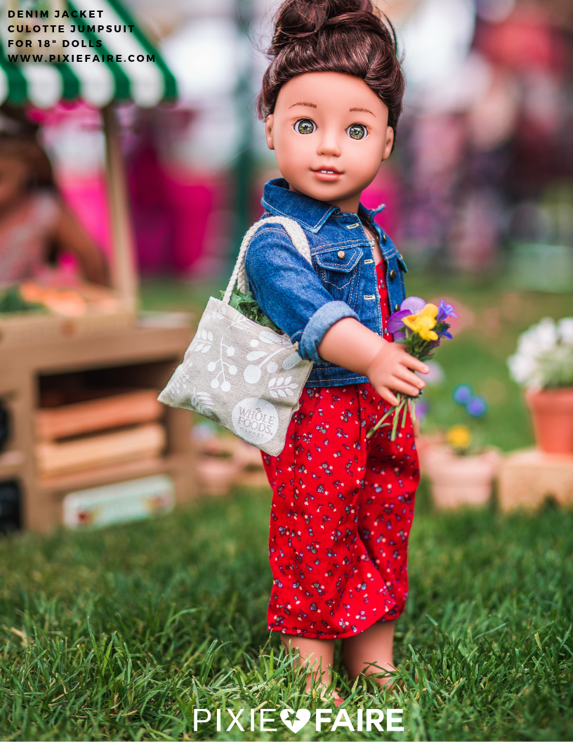 Liberty Jane 18 Inch Modern Denim Jacket 18" Doll Clothes Pattern Pixie Faire