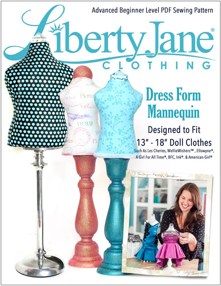 Liberty Jane 18 Inch Modern Dress Form Bundle Set 13"-18" Doll Accessory Pattern Pixie Faire