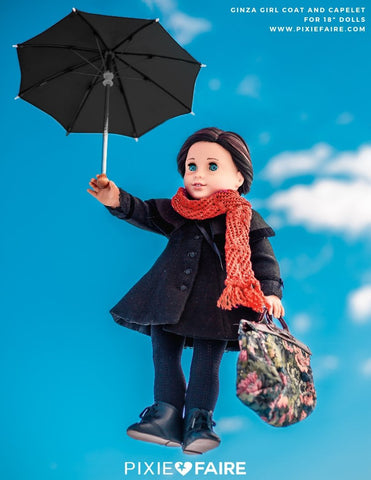 Liberty Jane 18 Inch Modern Ginza Girl Coat and Capelet 18" Doll Clothes Pattern Pixie Faire