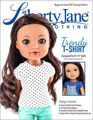 Liberty Jane H4H/Les Cheries FREE T-Shirt Pattern for 13 -14 inch Dolls Pixie Faire