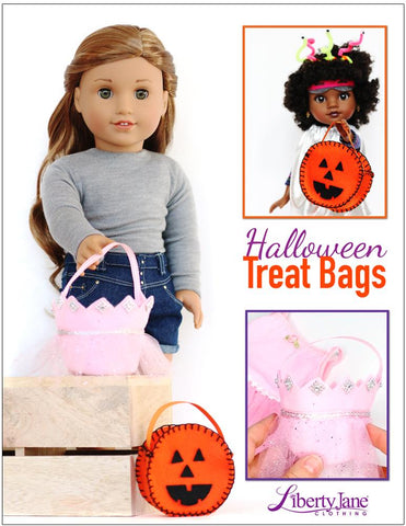 Liberty Jane 18 Inch Modern Halloween Treat Bags 13" - 18" Doll Clothes Pattern Pixie Faire