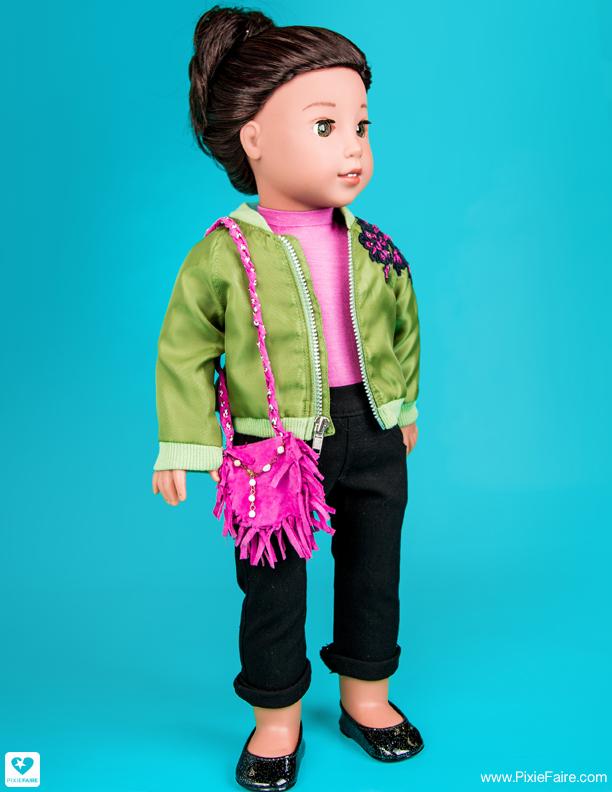 Liberty Jane 18 Inch Modern Killara Fringe Bag 18" Doll Accessory Pattern Pixie Faire