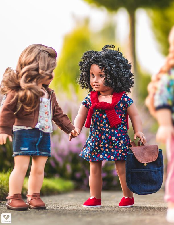QTπ Doll Clothing 18 Inch Modern Old School Backpack 18" Doll Accessories Pixie Faire