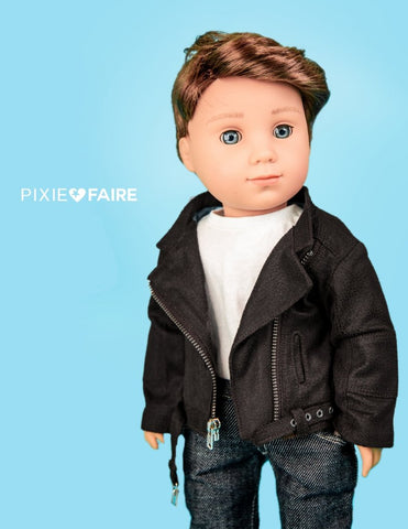 Liberty Jane 18 Inch Modern Motorcycle Jacket 18" Doll Clothes Pattern Pixie Faire
