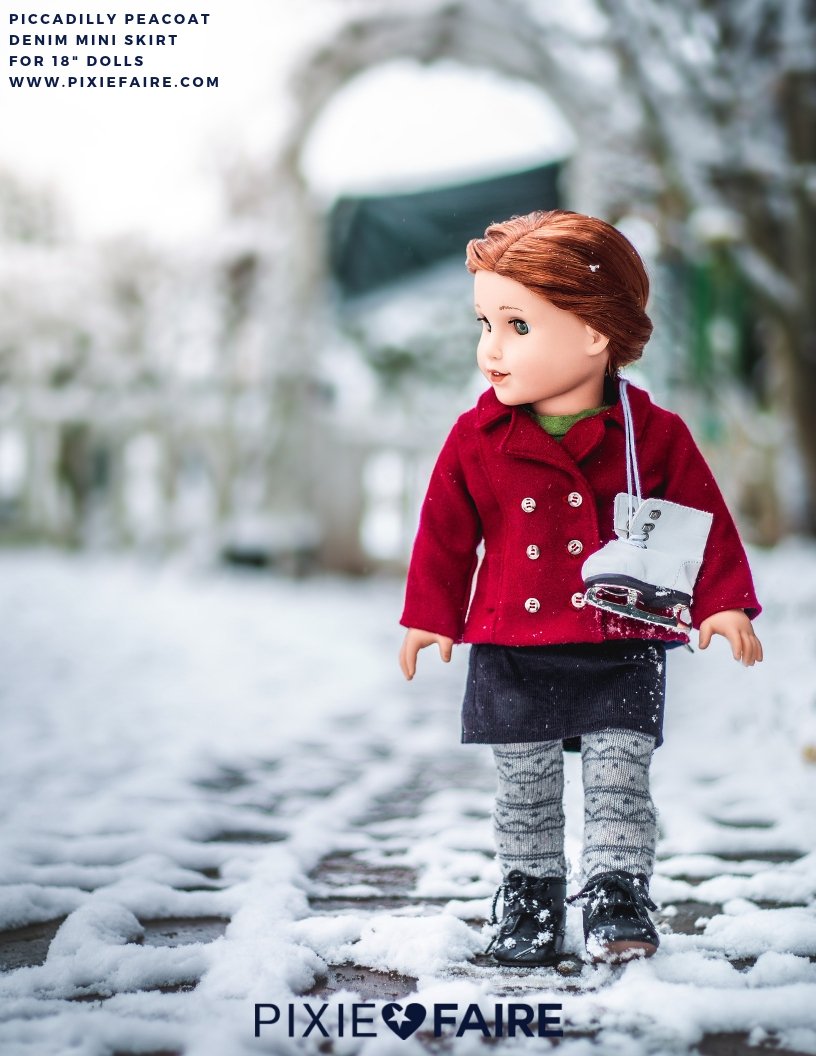 Liberty Jane 18 Inch Modern Piccadilly Peacoat 18" Doll Clothes Pattern Pixie Faire