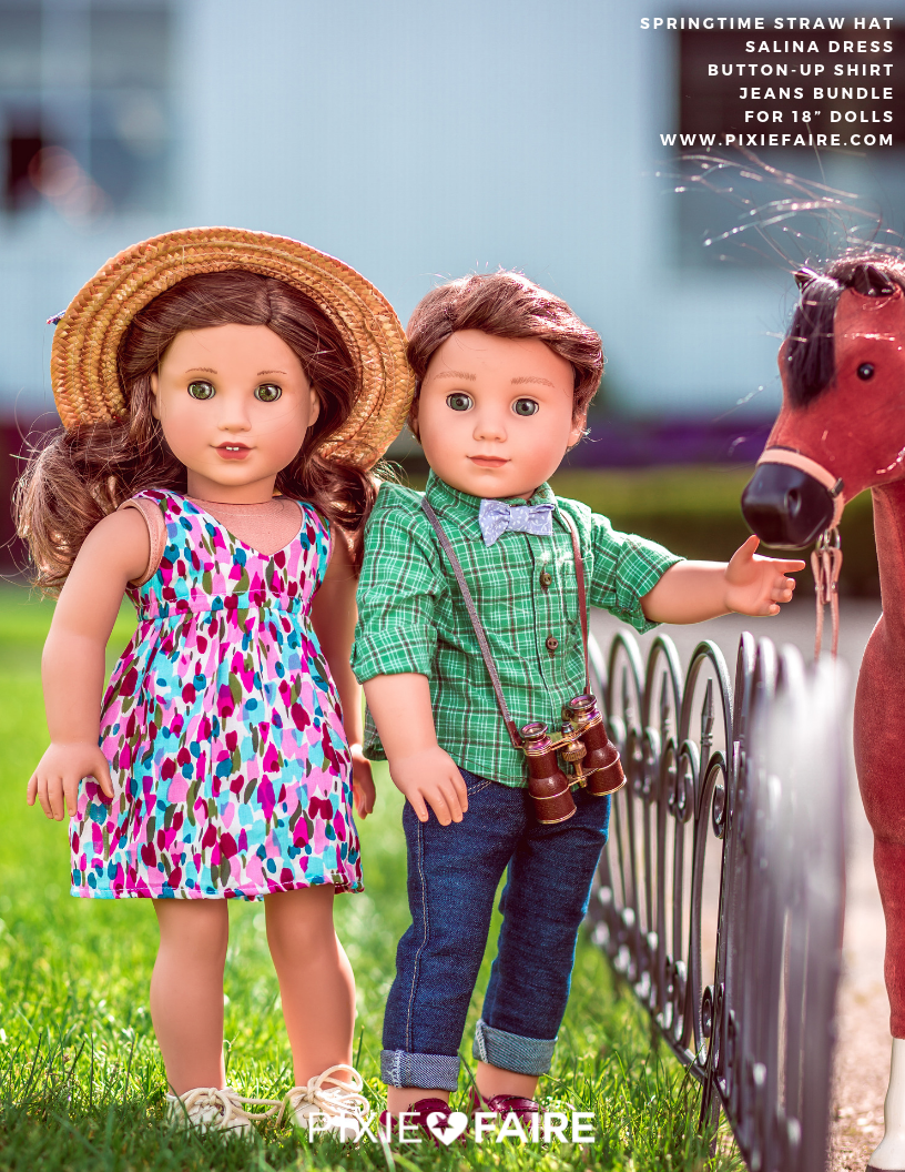 Liberty Jane 18 Inch Boy Doll Boy Doll Jeans Bundle 18" Doll Clothes Pattern Pixie Faire