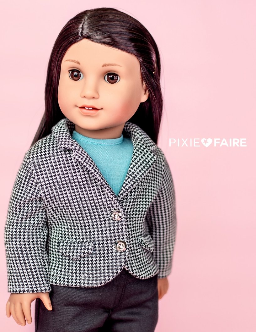 Liberty Jane 18 Inch Modern Schoolboy Blazer 18" Doll Clothes Pattern Pixie Faire