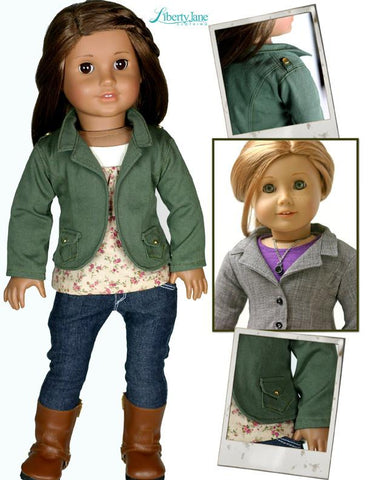 Liberty Jane 18 Inch Modern Sofia Blazer 18" Doll Clothes Pattern Pixie Faire