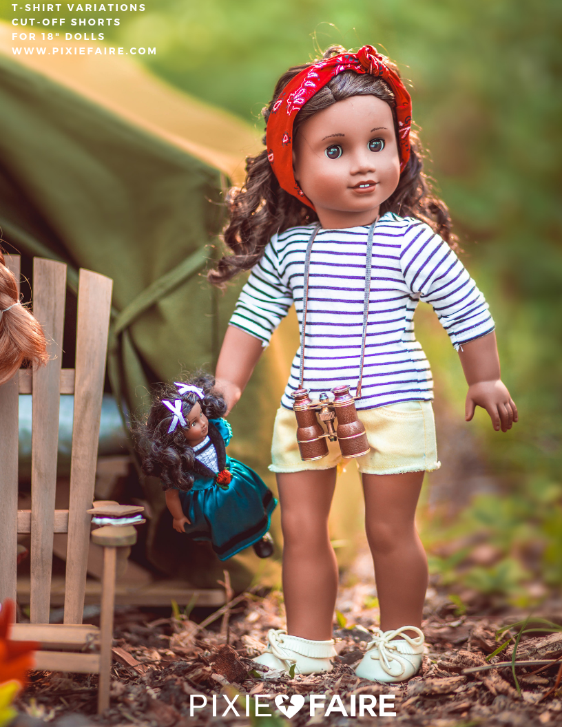 Liberty Jane 18 Inch Modern Cut Off Shorts 18" Doll Clothes Pattern Pixie Faire