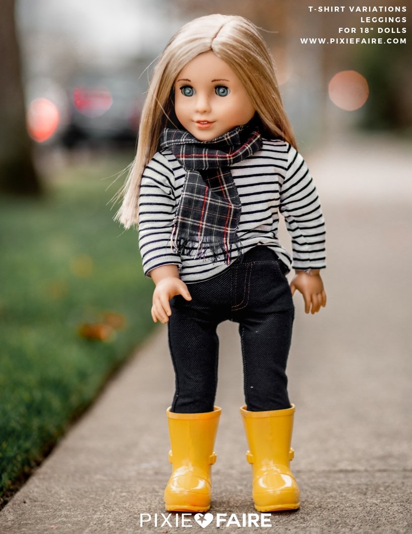 Liberty Jane 18 Inch Modern Leggings 18" Doll Clothes Pattern Pixie Faire