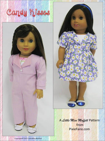 Little Miss Muffett 18 Inch Modern Candy Kisses 18" Doll Clothes Pattern Pixie Faire