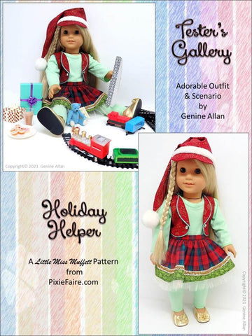 Little Miss Muffett 18 Inch Modern Holiday Helper 18" Doll Clothes Pattern Pixie Faire