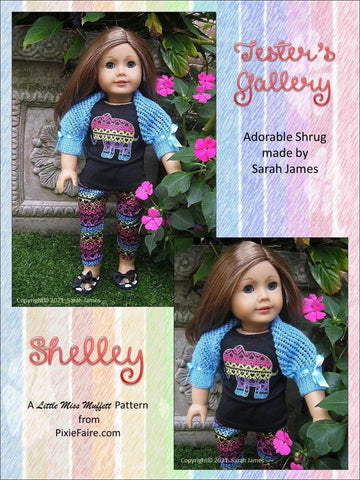 Little Miss Muffett Knitting Shelley 18" Doll Clothes Knitting Pattern Pixie Faire