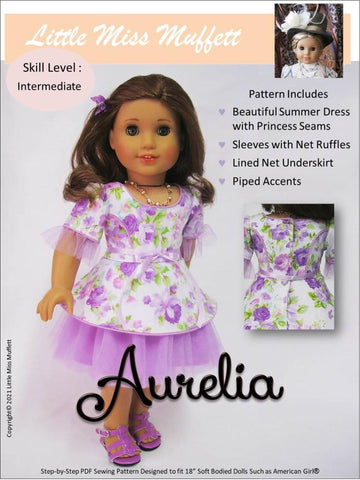 Little Miss Muffett 18 Inch Modern Aurelia 18" Doll Clothes Pattern Pixie Faire